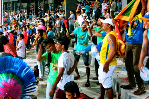 Celebrating a wicket
